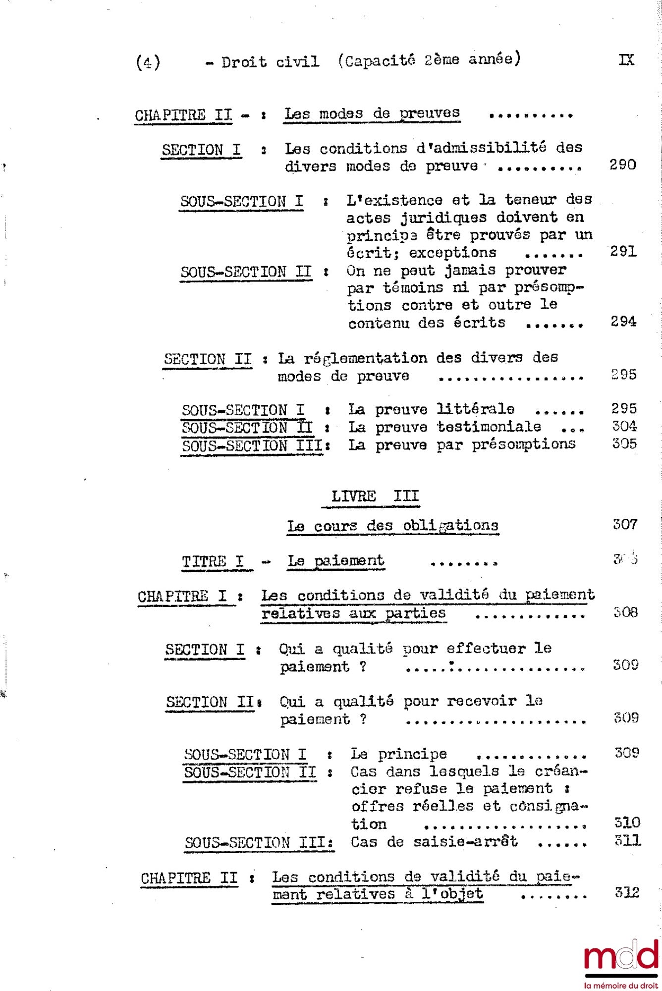 DESBOIS (Henri) – CIVIL LAW COURSE, 2nd year, 1953-1954