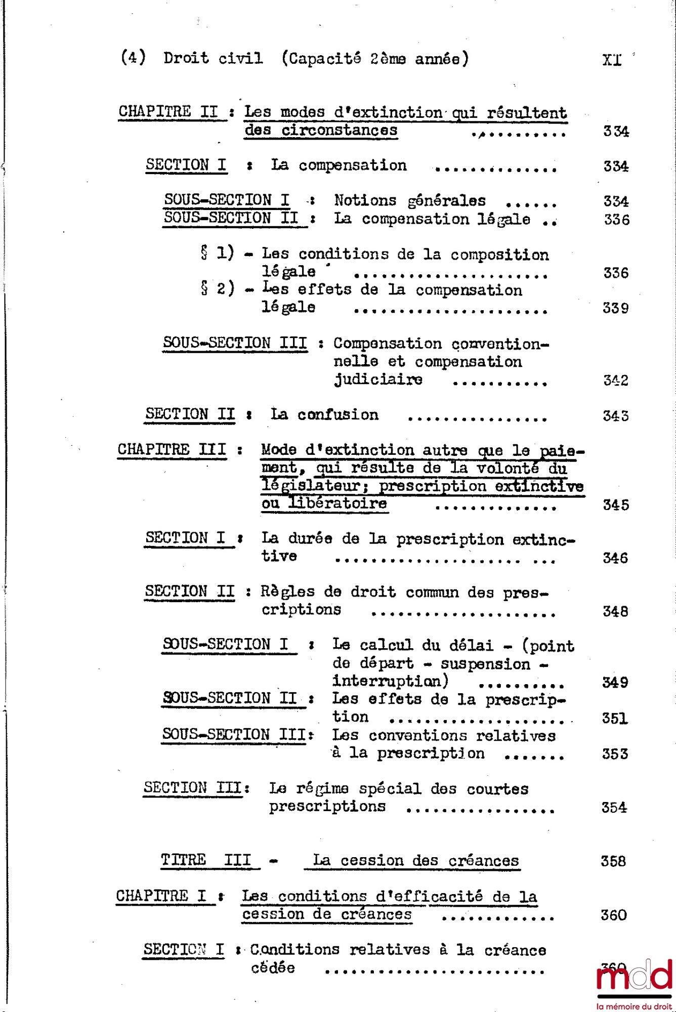 DESBOIS (Henri) – CIVIL LAW COURSE, 2nd year, 1953-1954