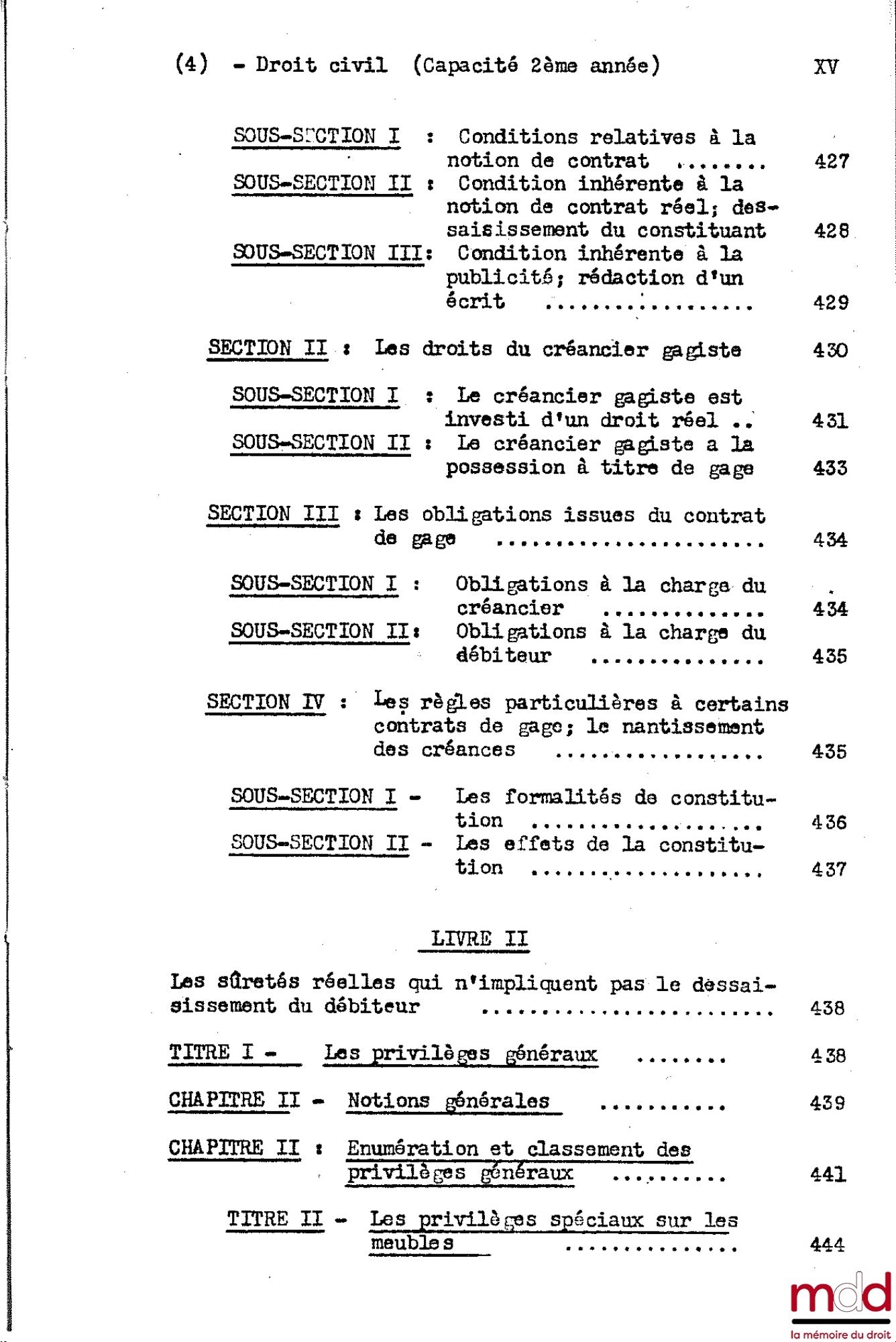 DESBOIS (Henri) – CIVIL LAW COURSE, 2nd year, 1953-1954