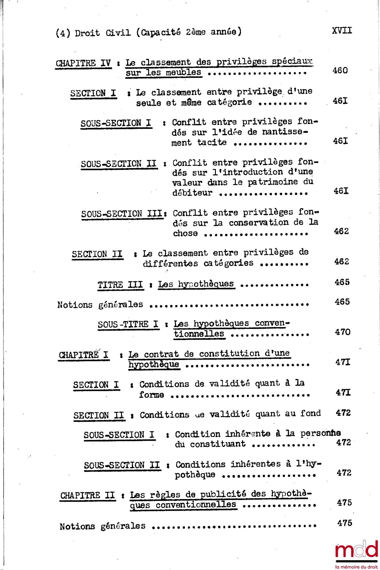 DESBOIS (Henri) – CIVIL LAW COURSE, 2nd year, 1953-1954