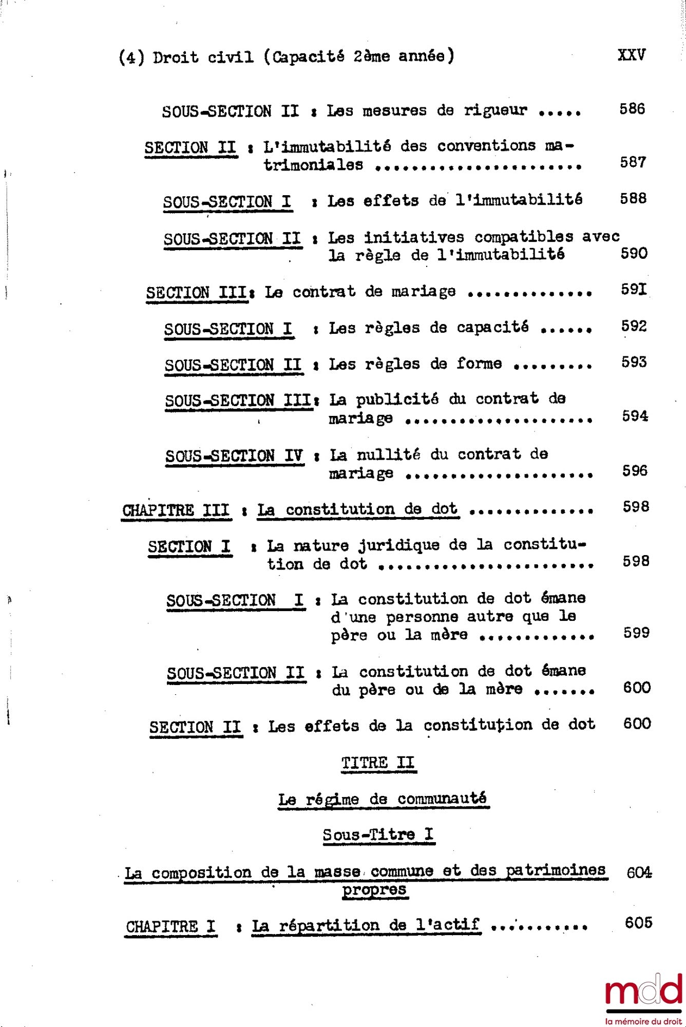 DESBOIS (Henri) – CIVIL LAW COURSE, 2nd year, 1953-1954