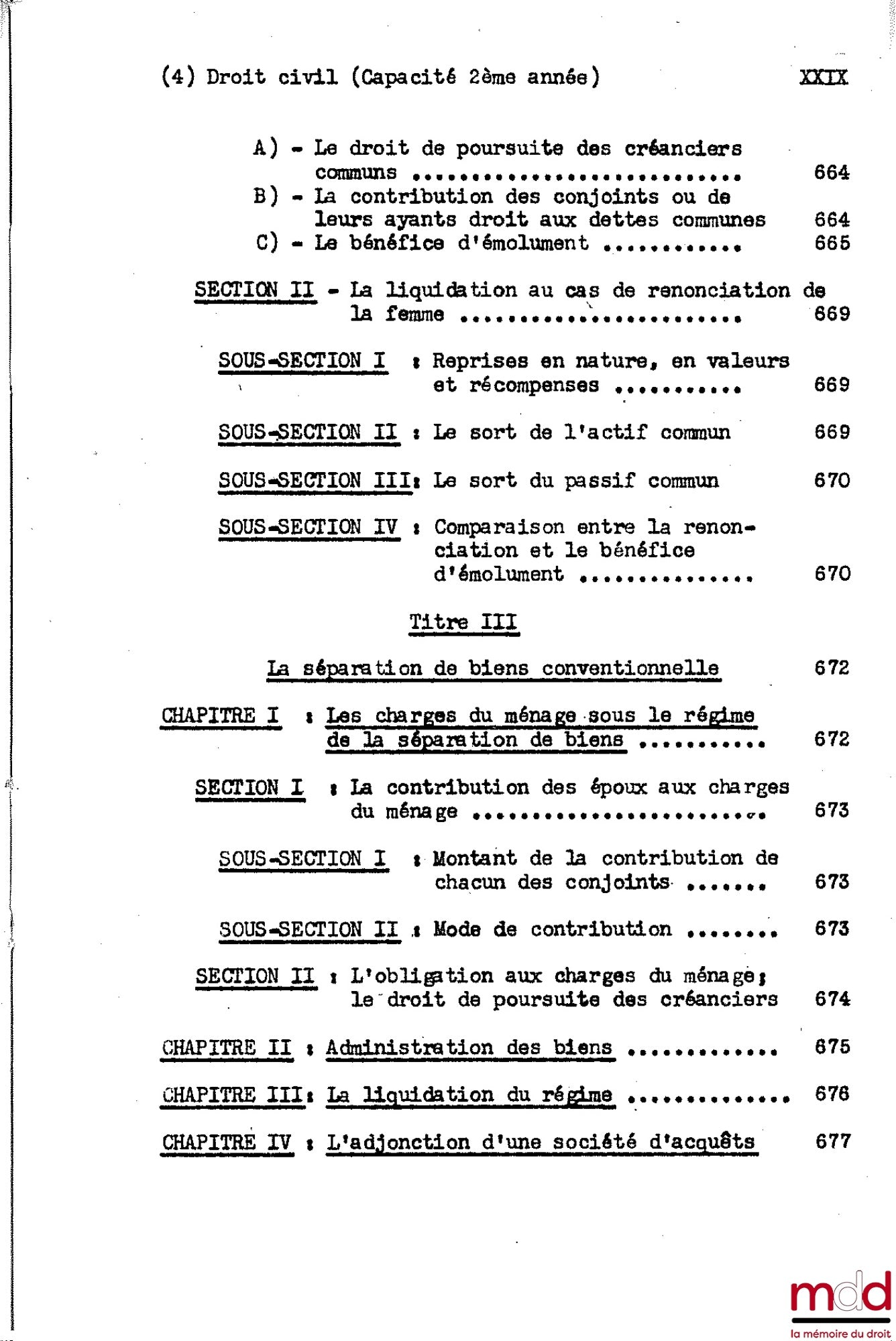 DESBOIS (Henri) – CIVIL LAW COURSE, 2nd year, 1953-1954