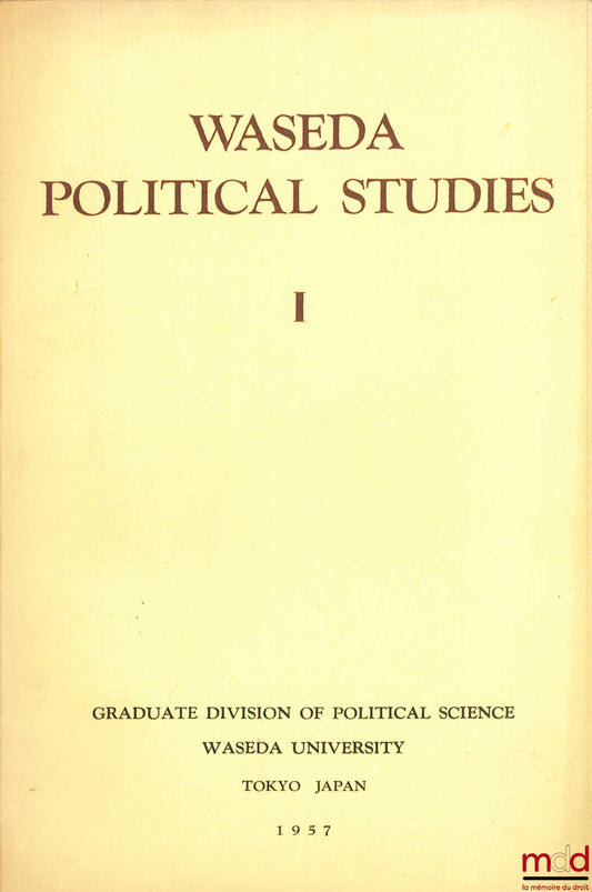 [Periodical] – WASEDA POLITICAL STUDIES, No. 1