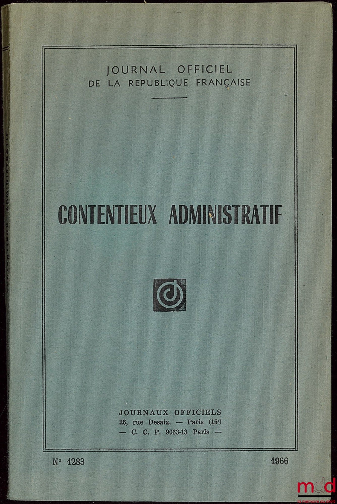 [Official Journal] – ADMINISTRATIVE LITIGATION, Official Journal No. 1283, year 1966