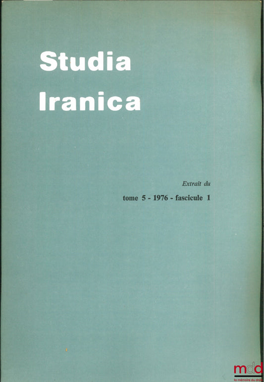 DELAUNEY (JA) – REMARKS ON SOME PERSONAL NAMES IN THE ELAMITE ARCHIVES OF PERSEPOLIS, extract from Studia Iranica, vol. 5, 1976, fasc. 1