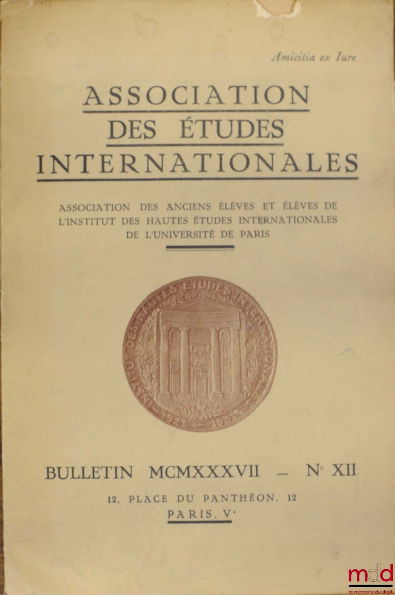 [Periodical] – Association for International Studies, Bulletin No. XII, 1937