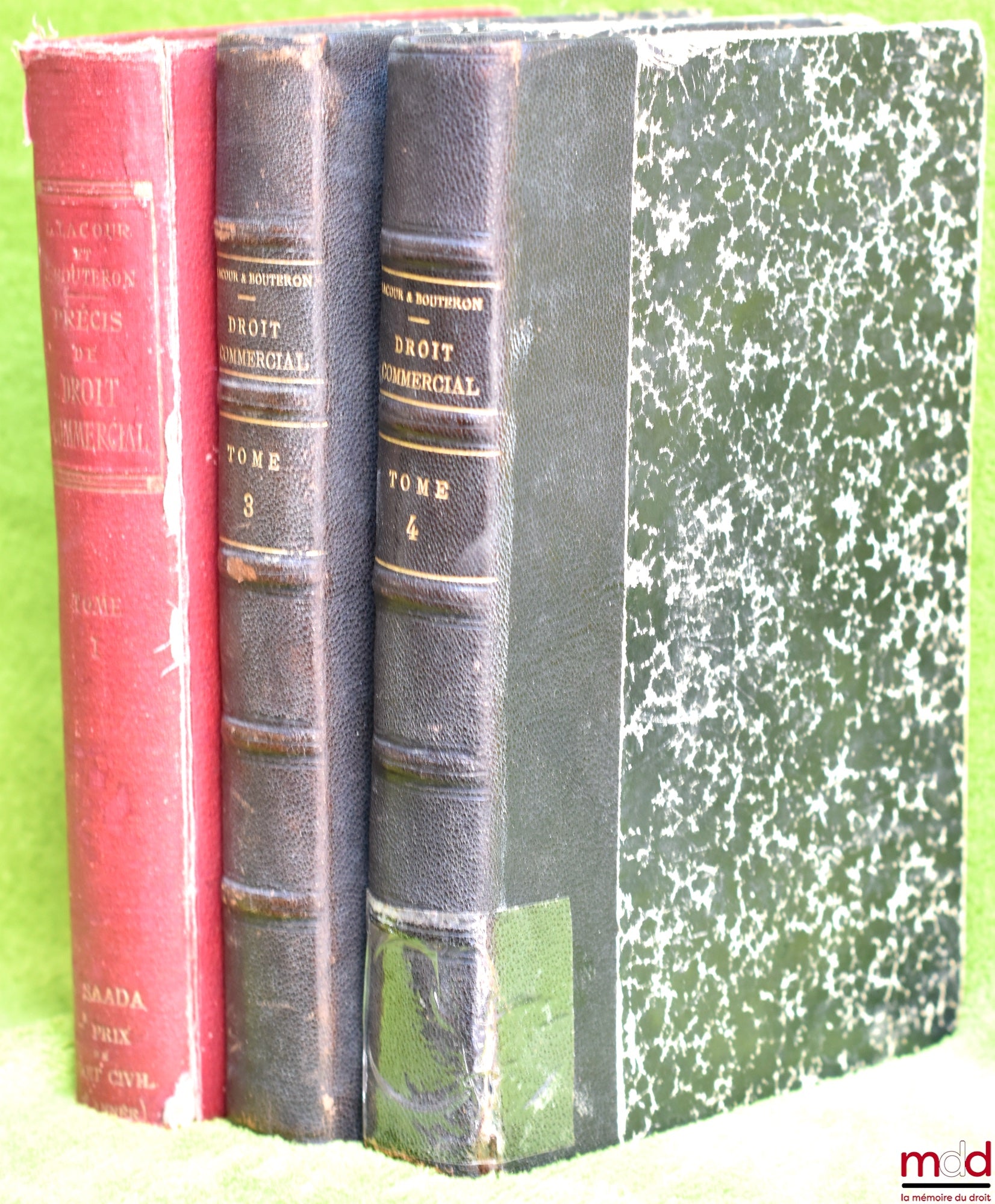 LACOUR (Léon) and BOUTERON (Jacques) – PRÉCIS DE DROIT COMMERCIAL, 2nd ed., t. I, t. III and t. IV.
