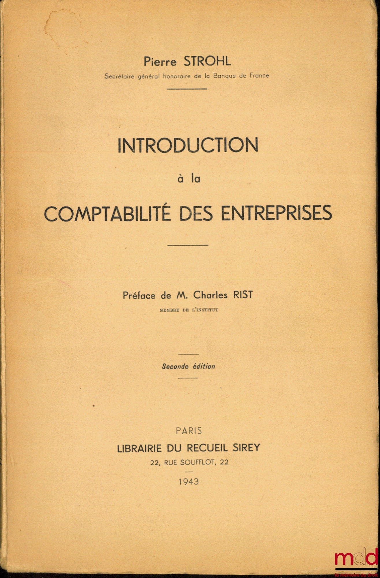 STROHL (Pierre) – INTRODUCTION TO BUSINESS ACCOUNTING, 2nd ed.