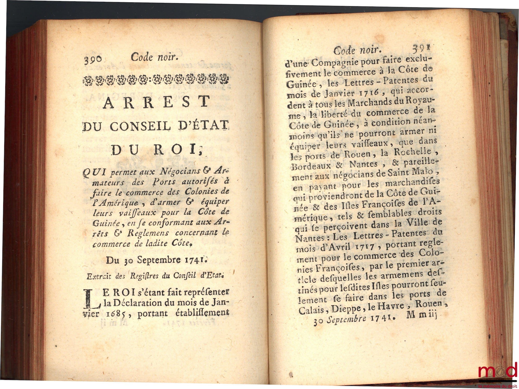 [Code] – THE BLACK CODE, OR COLLECTION OF REGULATIONS ISSUED HOURS CONCERNING THE GOVERNMENT, THE ADMINISTRATION OF JUSTICE, THE POLICE, DISCIPLINE & THE TRADE IN NEGRESS IN THE FRENCH COLONIES. AND THE COUNCILS & COMPANIES ESTABLISHED TO THIS END