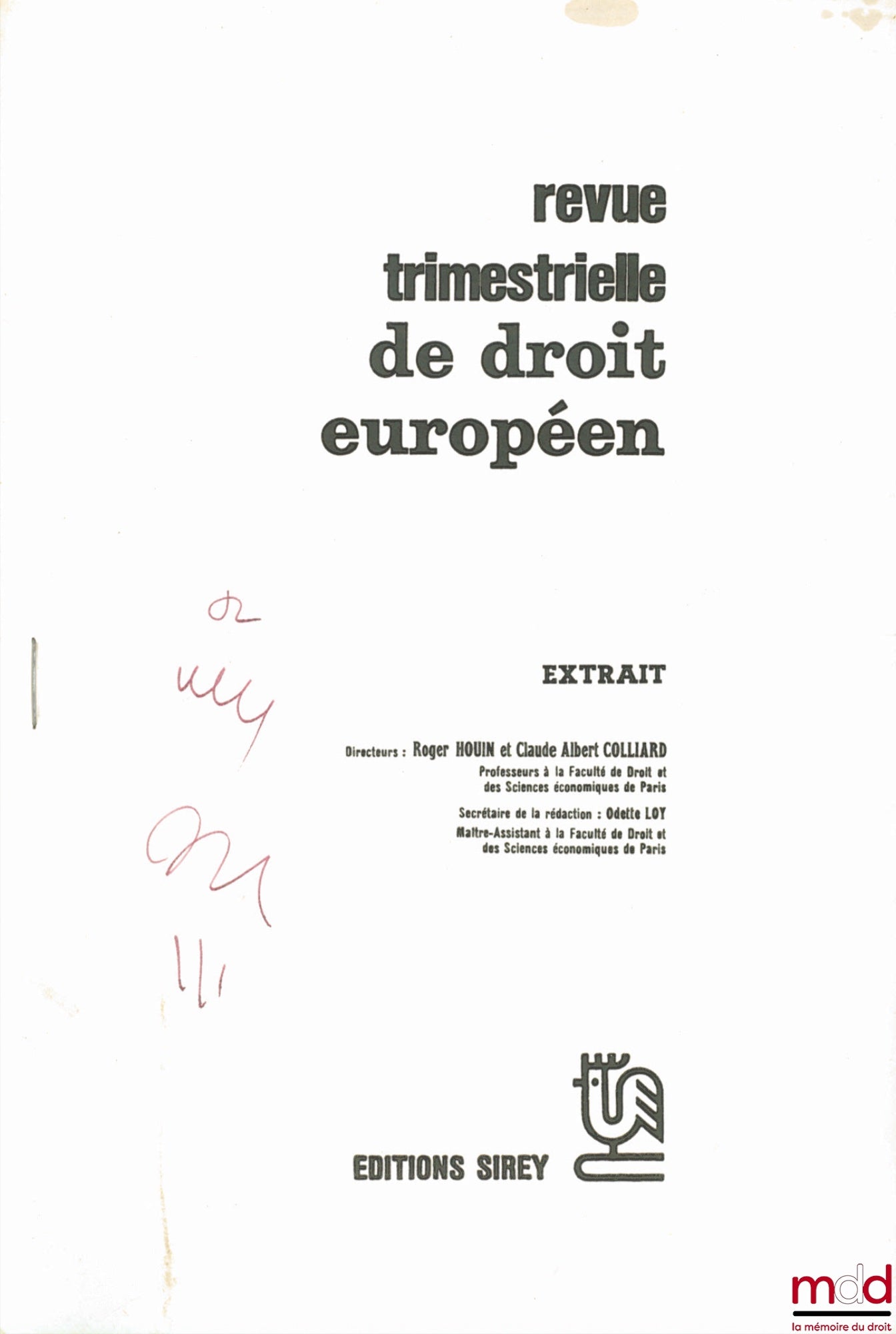 CARREAU (Dominique) – THE AGRO-MONETARY SYSTEM OF THE EUROPEAN ECONOMIC COMMUNITY, excerpt from the Quarterly Review of European Law