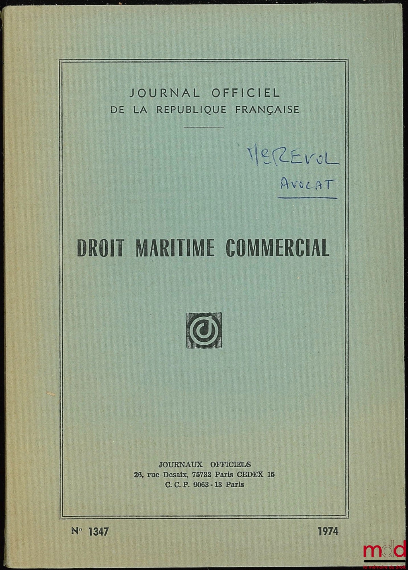 [Official Journal] – COMMERCIAL MARITIME LAW, Official Journal No. 1347