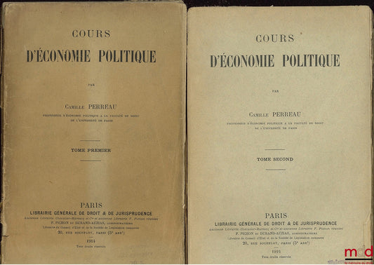 PERREAU (Camille) – COURS D’ÉCONOMIE POLITIQUE