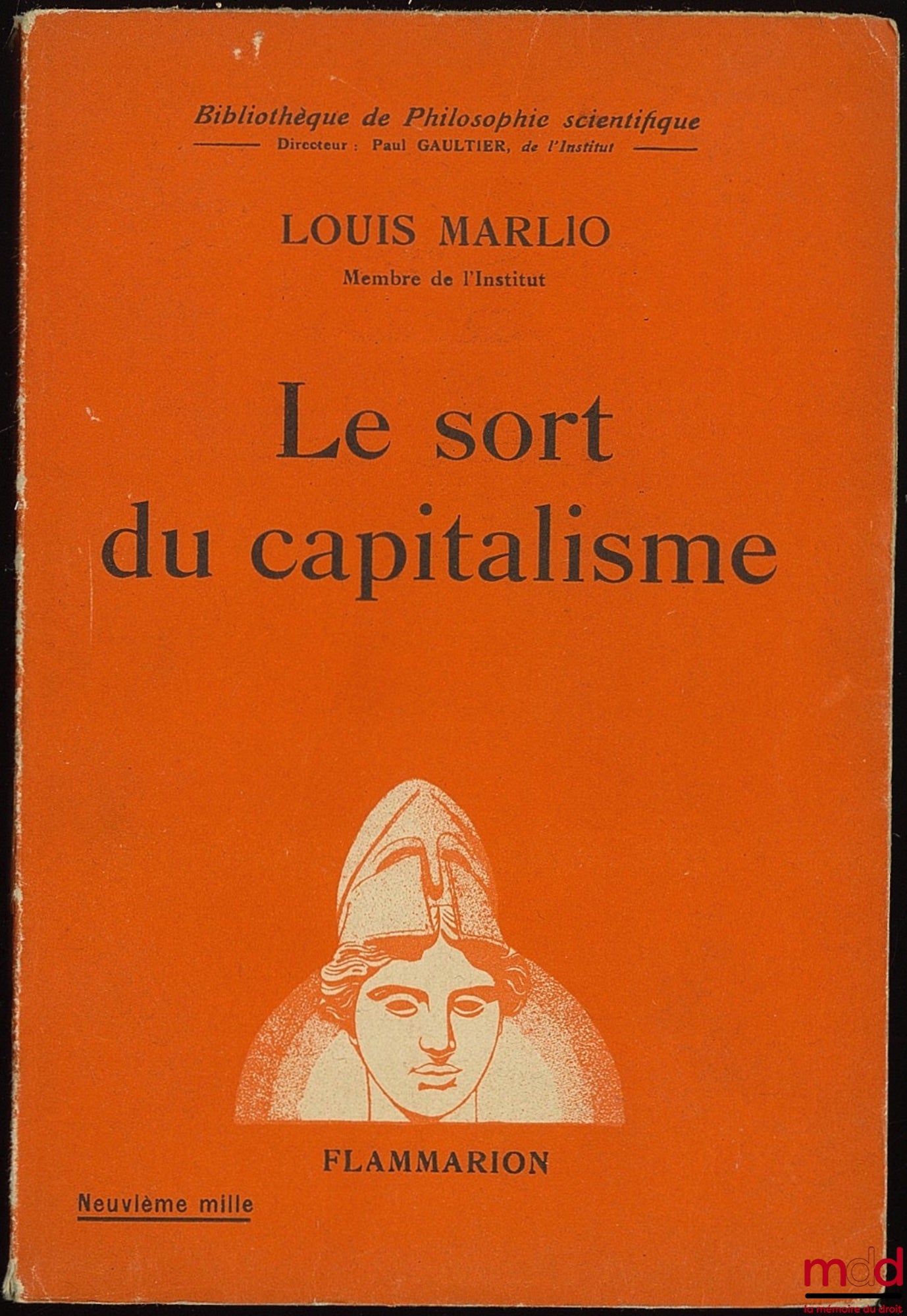 MARLIO (Louis) – LE SORT DU CAPITALISME, Bibl. de Philosophie scientifique