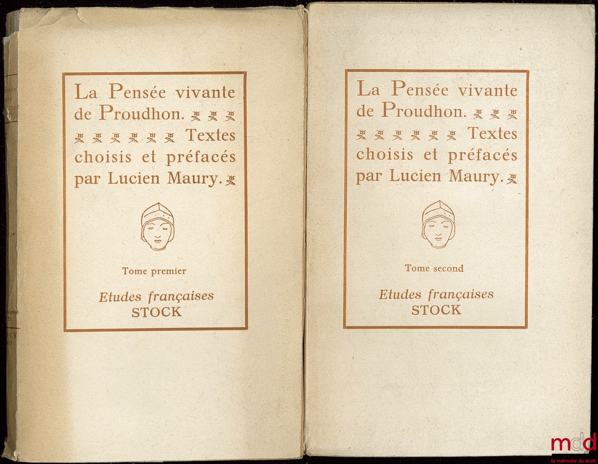 PROUDHON (Pierre-Joseph) – LA PENSÉE VIVANTE DE P.-J. PROUDHON, Textes choisis et préfacés par Lucien Maury, coll. Études françaises n° 7