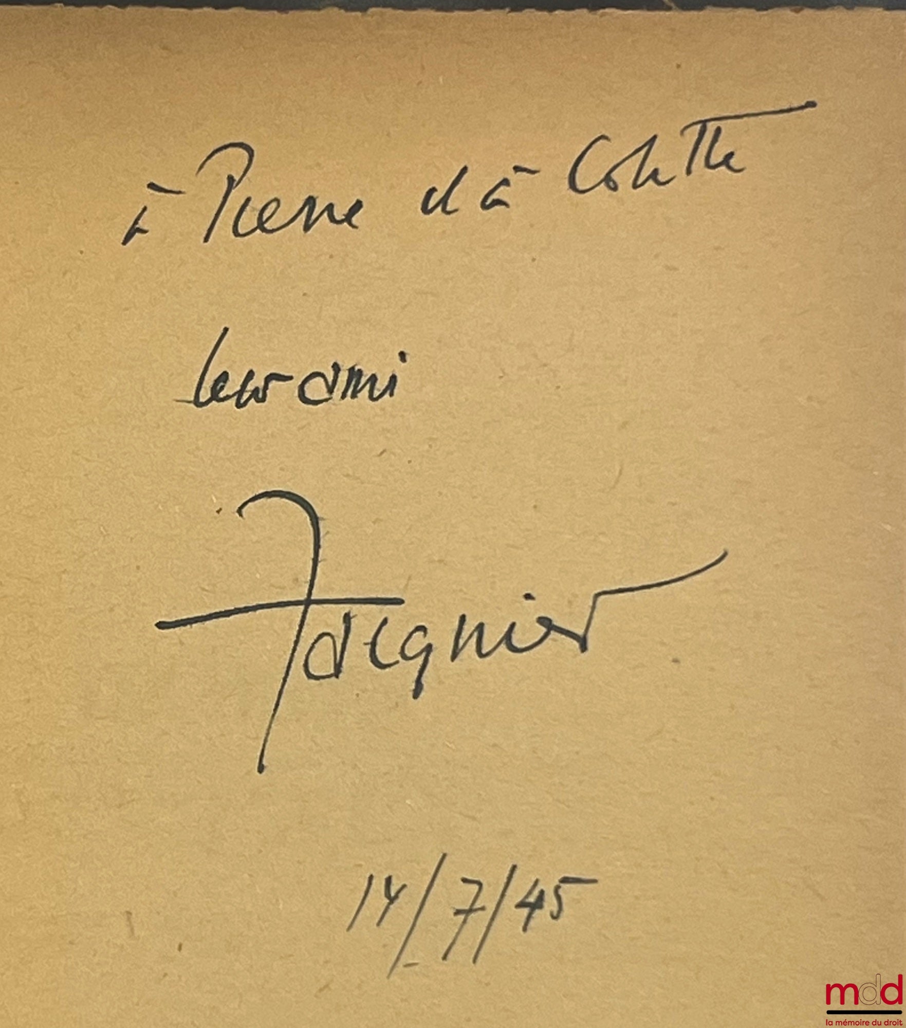 JACQUIER-BRUÈRE – DEMAIN LA PAIX. Esquisse d’un ordre international