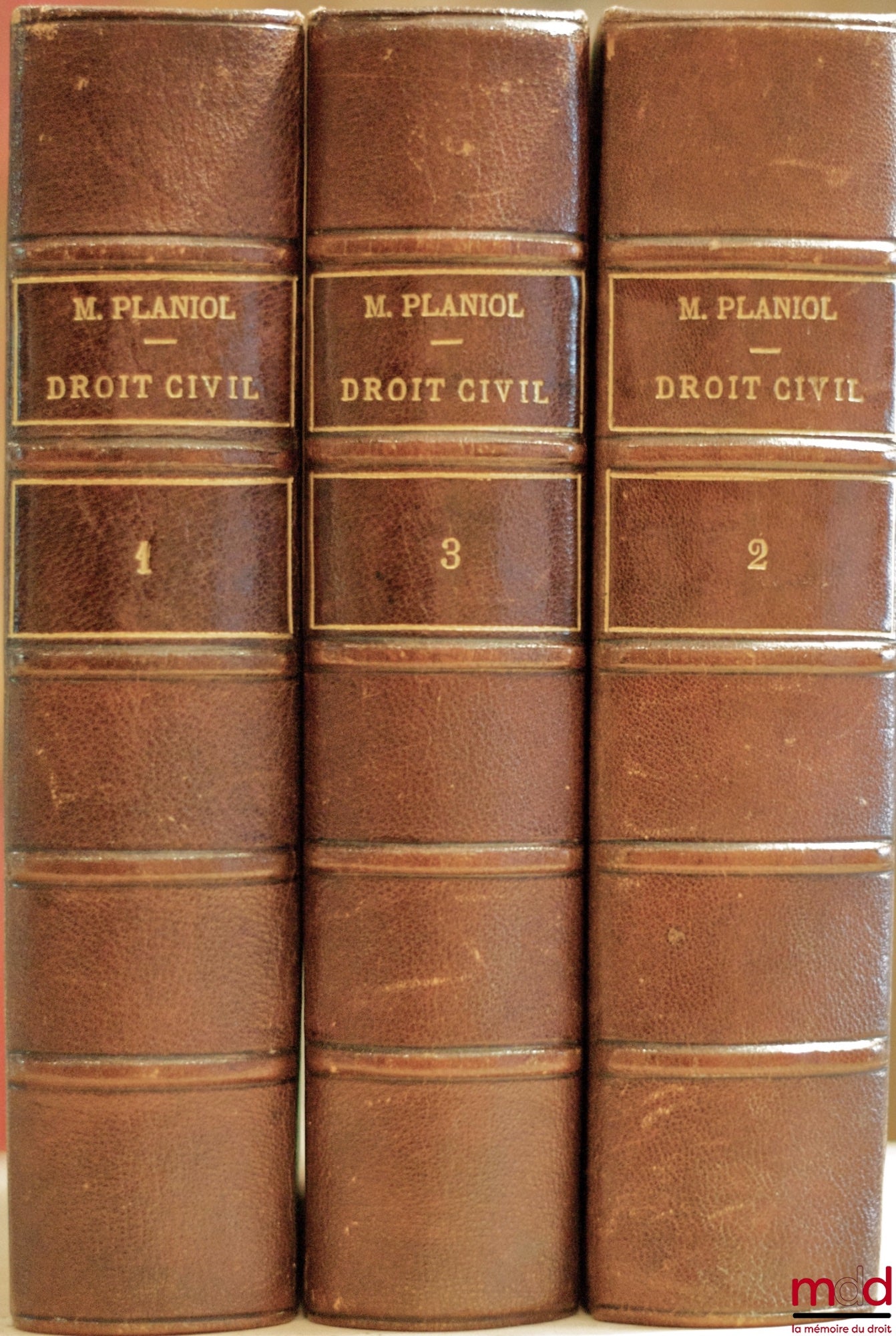 PLANIOL (Marcel) – ELEMENTARY TREATISE ON CIVIL LAW, 1st ed.: Vol. I: General Principles. General Theory of Persons. Property. - Filiation. - Incapacitated Persons. Vol. II: Evidence. General Theory of Obligations. Contracts. Liens and Mortgages