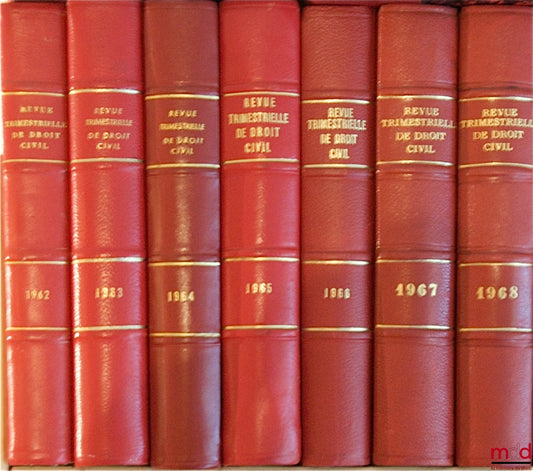 [ESMEIN (Adhémar) - RTDCiv.] – REVUE TRIMESTRIELLE DE DROIT CIVIL fondée par A. Esmein, 1950 à 1975