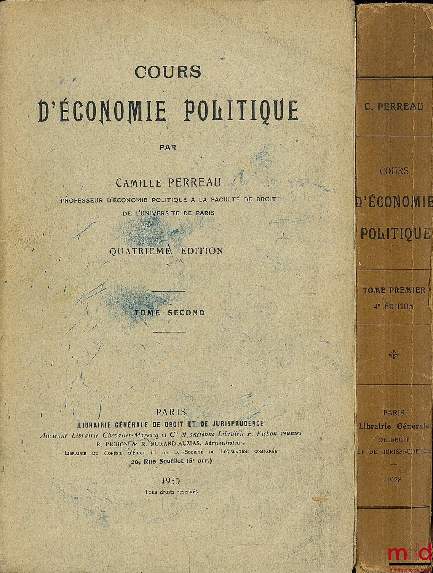 PERREAU (Camille) – COURS D’ÉCONOMIE POLITIQUE, 4e éd.