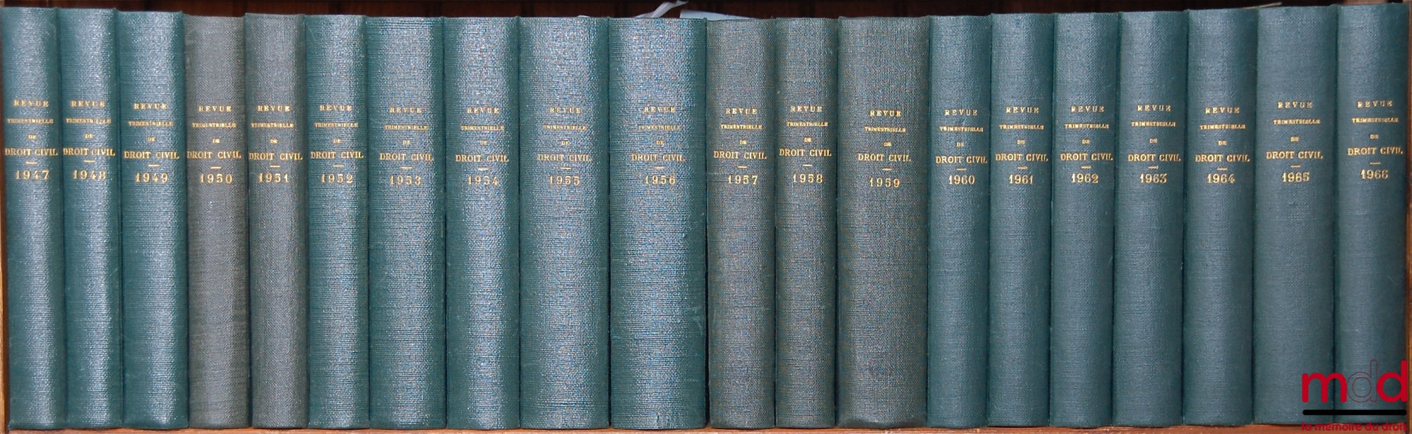 [RTDCiv. - ESMEIN (Adhémar)] – REVUE TRIMESTRIELLE DE DROIT CIVIL fondée en 1902 par A. Esmein, Ch. Massigli, R. Saleilles et Al. Wahl, de 1947 à 1991