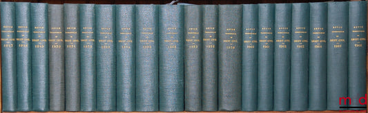 [RTDCiv. - ESMEIN (Adhémar)] – REVUE TRIMESTRIELLE DE DROIT CIVIL fondée en 1902 par A. Esmein, Ch. Massigli, R. Saleilles et Al. Wahl, de 1947 à 1991