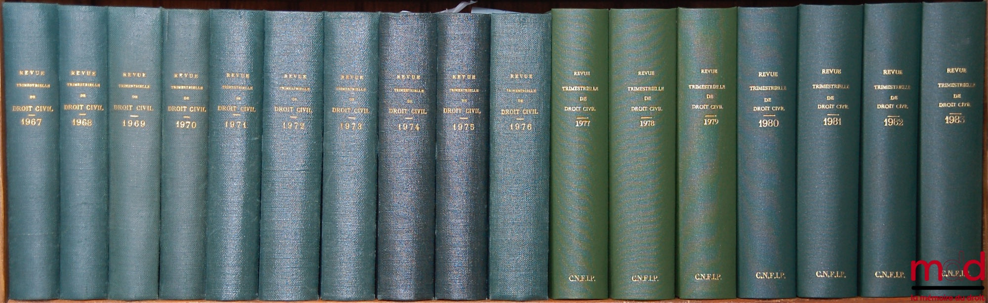 [RTDCiv. - ESMEIN (Adhémar)] – REVUE TRIMESTRIELLE DE DROIT CIVIL fondée en 1902 par A. Esmein, Ch. Massigli, R. Saleilles et Al. Wahl, de 1947 à 1991