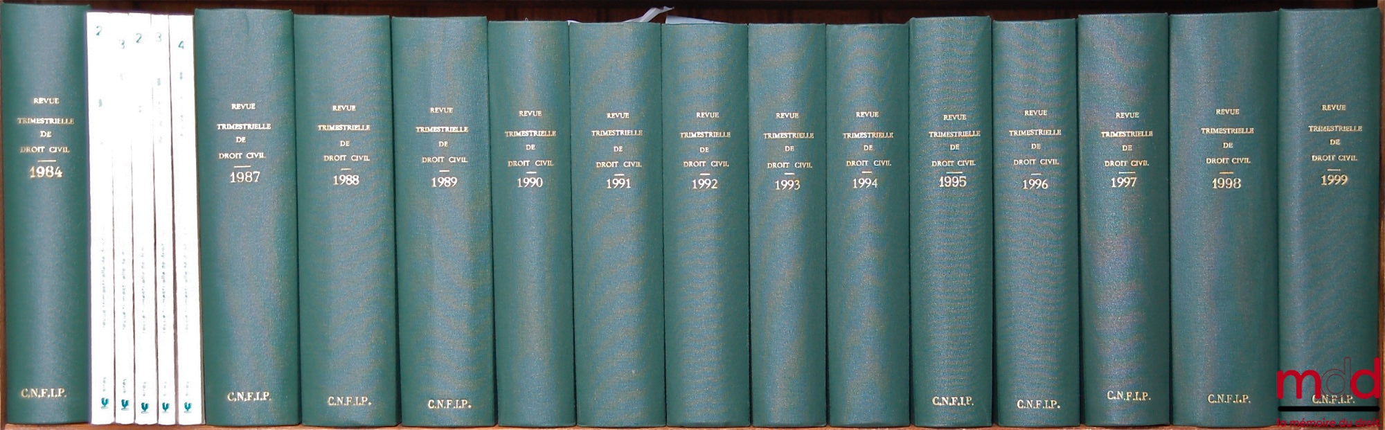 [RTDCiv. - ESMEIN (Adhémar)] – REVUE TRIMESTRIELLE DE DROIT CIVIL fondée en 1902 par A. Esmein, Ch. Massigli, R. Saleilles et Al. Wahl, de 1947 à 1991