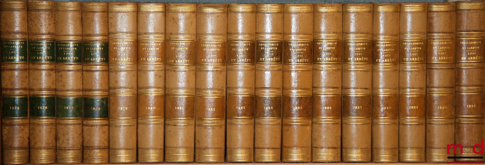 [Recueil Sirey] – RECUEIL GÉNÉRAL DES LOIS ET DES ARRÊTS en matière Civile, Criminelle, Commerciale et de Droit public fondé par Jean-Baptiste Sirey, de 1791 [tête de collection] à 1936 - Lois & Arrêts : 114 vol. - Lois Annotées : 19 vol. - Tables : 13 vo