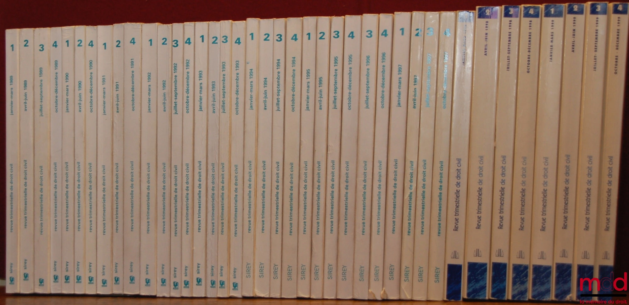 [RTDCiv. - ESMEIN (Adhémar)] – REVUE TRIMESTRIELLE DE DROIT CIVIL, de 1963 à 2008 * VENTE À L’ANNÉE ET AU NUMÉRO * 1963 à 1966 : complet 1967 : n° 2 et 4 + suppl. 1968 : n° 2, 3 et 4 + suppl. 1969 : complet 1970 : complet 1971 : n° 2, 3 et 4 + suppl. 1972