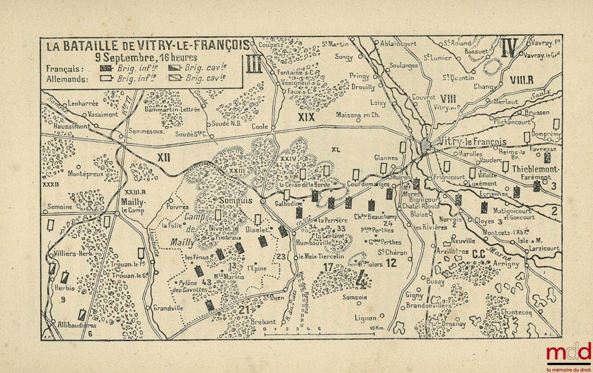 HANOTAUX (Gabriel) – THE BATTLE OF THE MARNE with two maps, eighteen sketches and fourteen staff maps; 6th ed., vol. II only