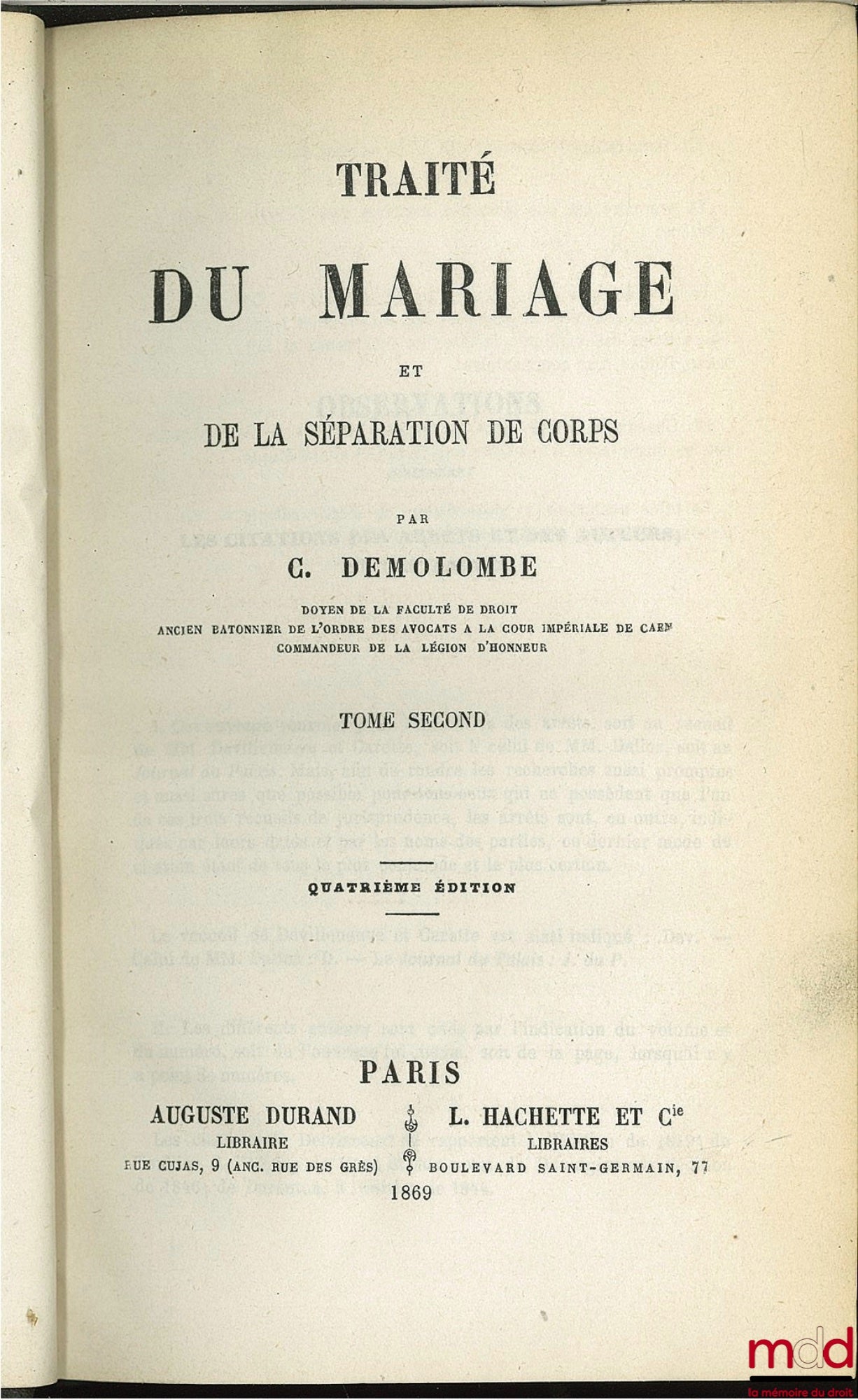 DEMOLOMBE (Charles) – COURS DE CODE NAPOLÉON, tomes 6 à 31 [mq. les t. 7, 11 et 21], édition composite