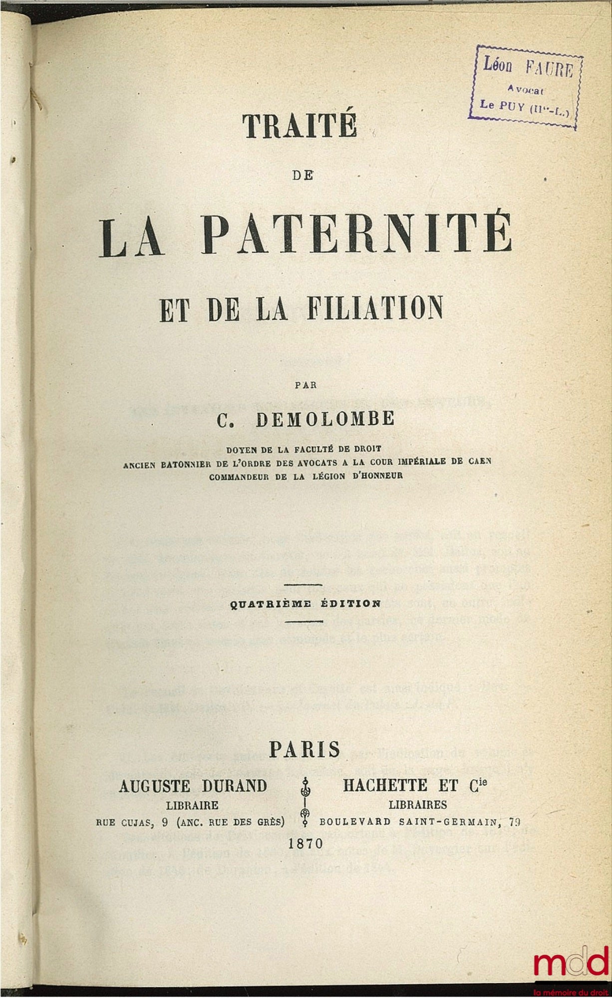 DEMOLOMBE (Charles) – COURS DE CODE NAPOLÉON, tomes 6 à 31 [mq. les t. 7, 11 et 21], édition composite
