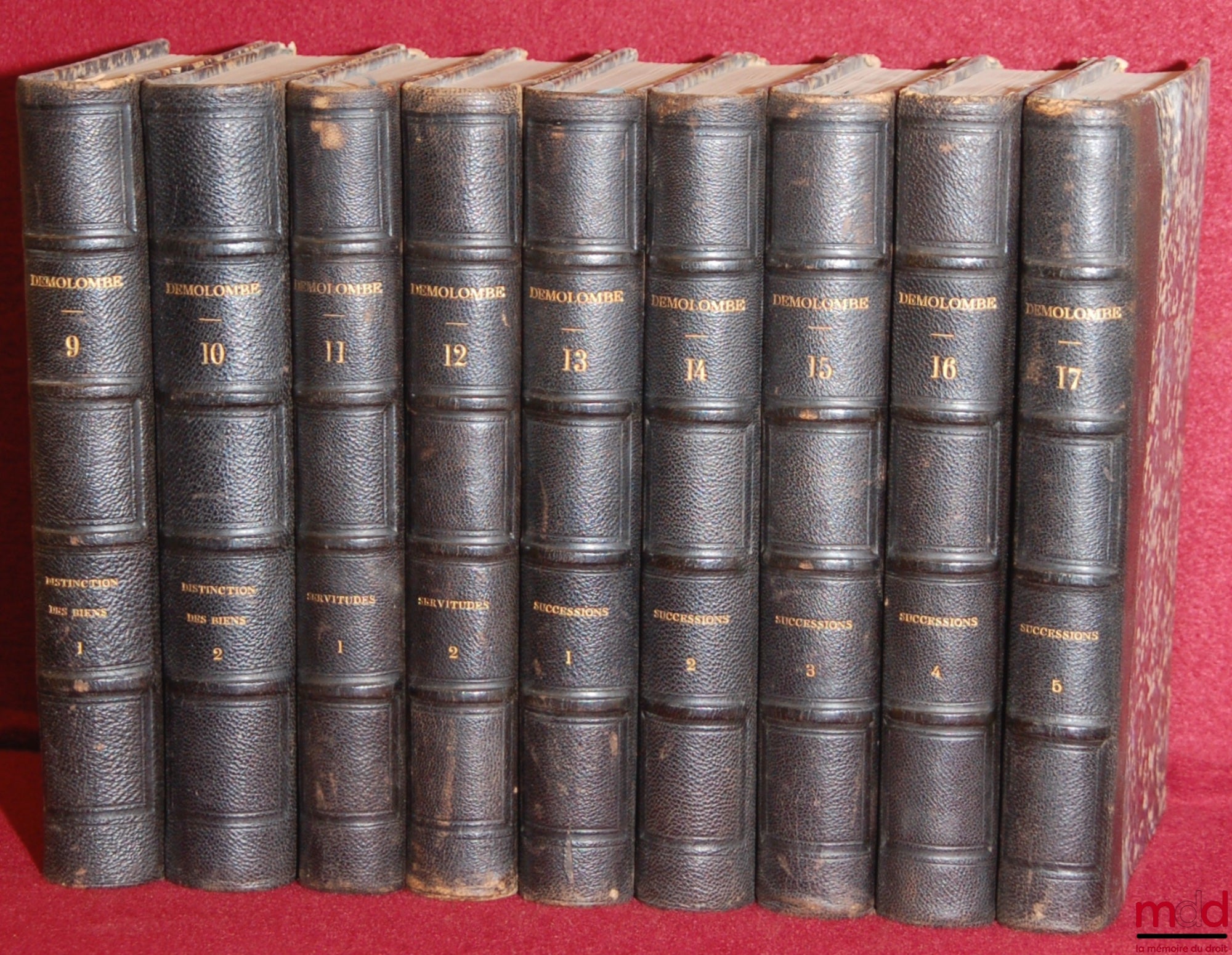 DEMOLOMBE (Charles) – COURS DE CODE NAPOLÉON, tomes 6 à 31 [mq. les t. 7, 11 et 21], édition composite