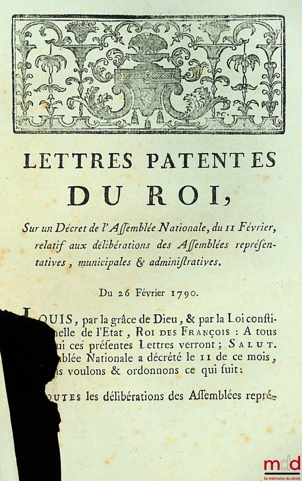 Lettres Patentes du Roi, Sur un Décret de l’Assemblée Nationale, pour la Constitution des Assemblées primaires & des Assemblés administratives. Données à Paris, au moins de Janvier 1790 ; Instruction de l’Assemblée Nationale, Sur la formation des Assemblé
