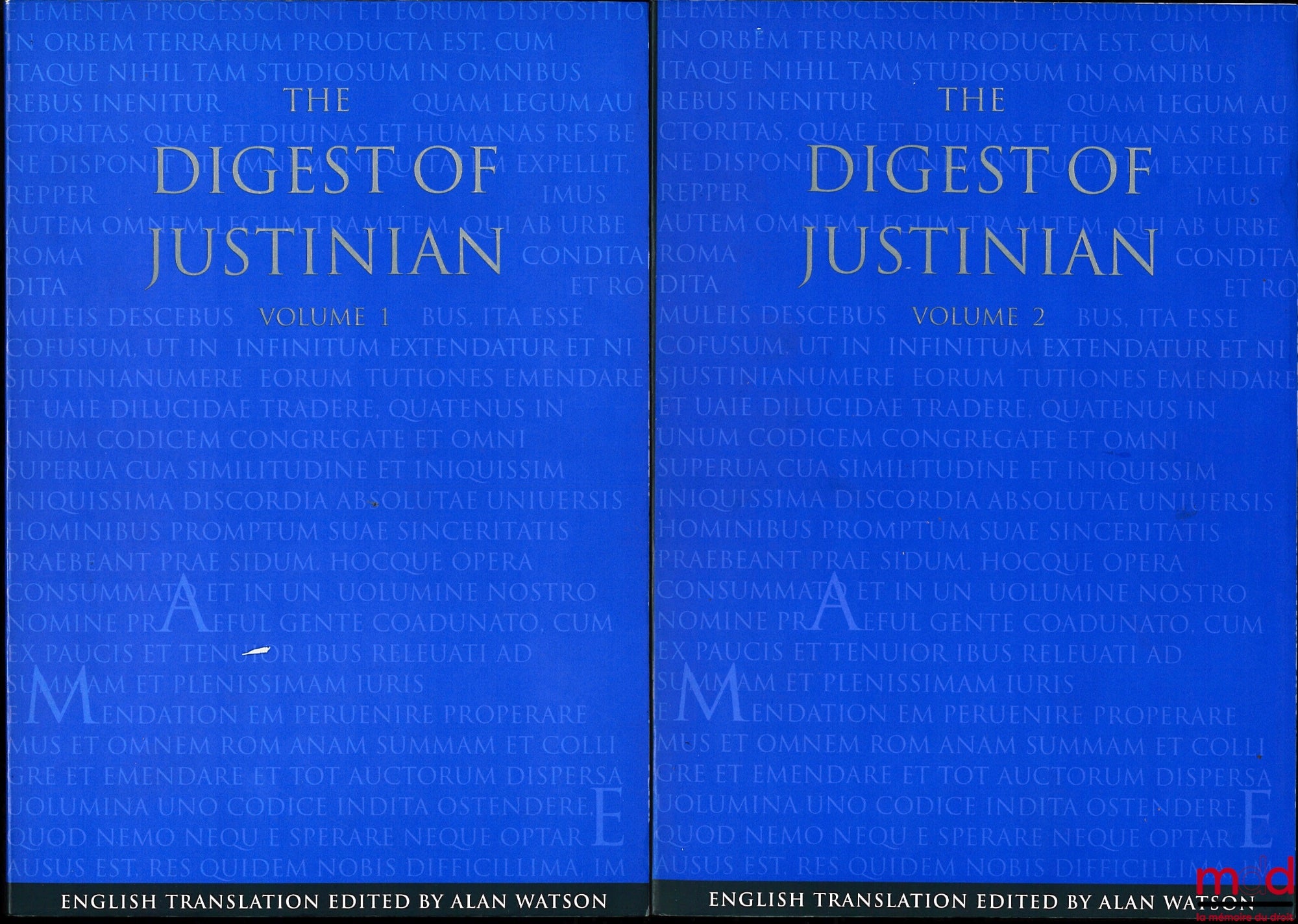 THE DIGEST OF JUSTINIAN, translation edited by Alan Watson