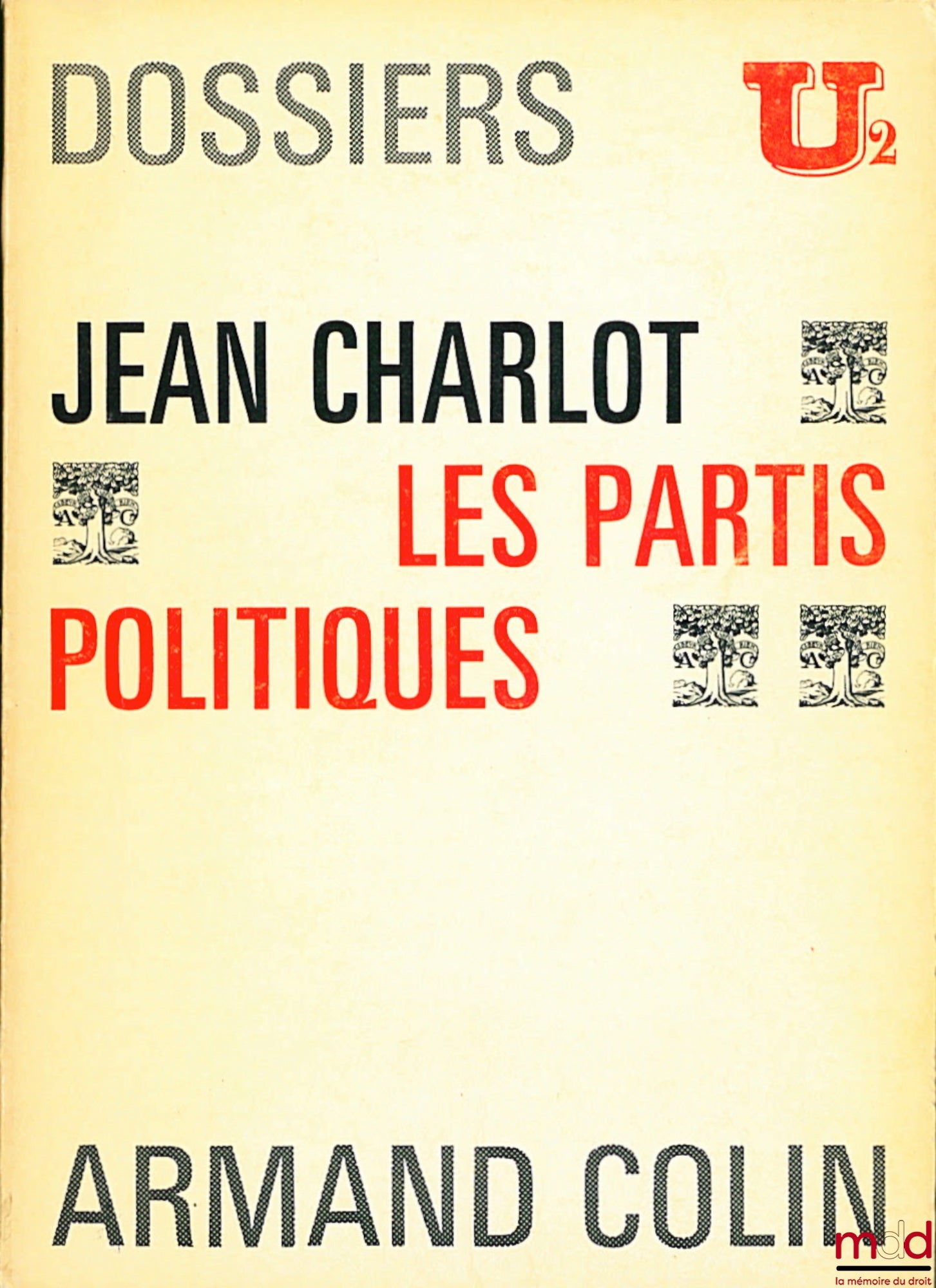 CHARLOT (Jean) – LES PARTIS POLITIQUES EN FRANCE, Coll. Dossiers U2