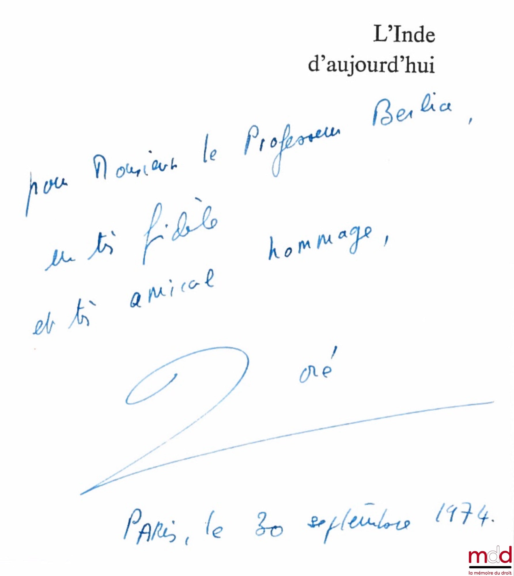 [Inde], DORÉ (Francis) – L’INDE AUJOURD’HUI, coll. Documents actualités