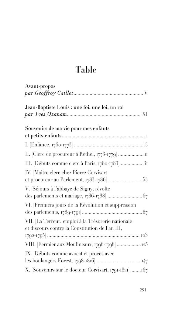 LOUIS (Jean-Baptiste) – MEMOIRS OF A LAWYER AT THE HEART OF THE REVOLUTIONS 1789 - 1830 Edition established and annotated by Geoffroy Caillet, Editor-in-Chief of Figaro Histoire Introduction by Yves Ozanam, Archivist of the Paris Bar Association