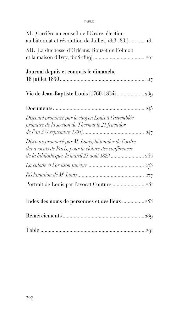 LOUIS (Jean-Baptiste) – MEMOIRS OF A LAWYER AT THE HEART OF THE REVOLUTIONS 1789 - 1830 Edition established and annotated by Geoffroy Caillet, Editor-in-Chief of Figaro Histoire Introduction by Yves Ozanam, Archivist of the Paris Bar Association