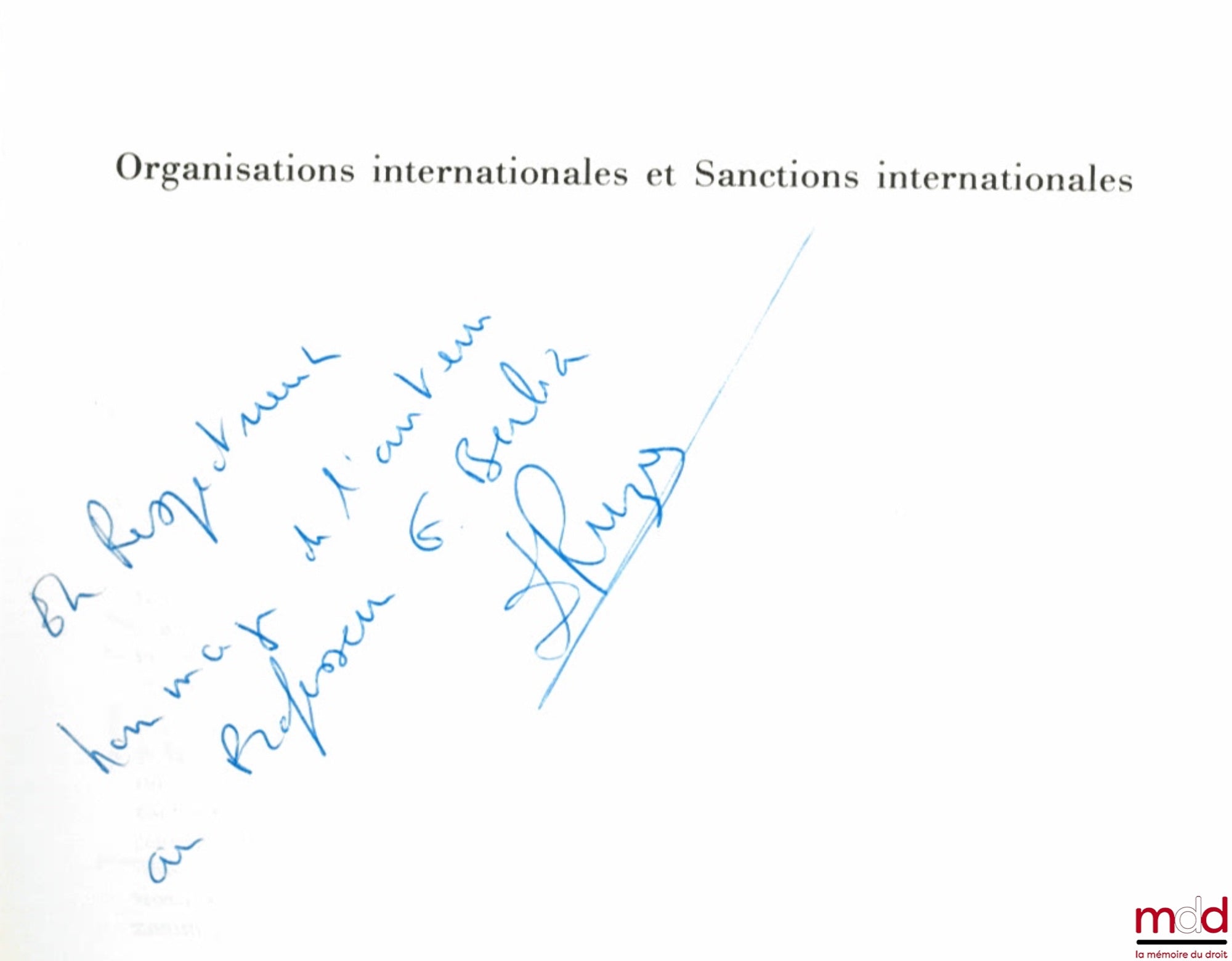 RUZIÉ (David) – ORGANISATIONS INTERNATIONALES ET SANCTIONS INTERNATIONALES, coll. U, série Relations et institutions internationales
