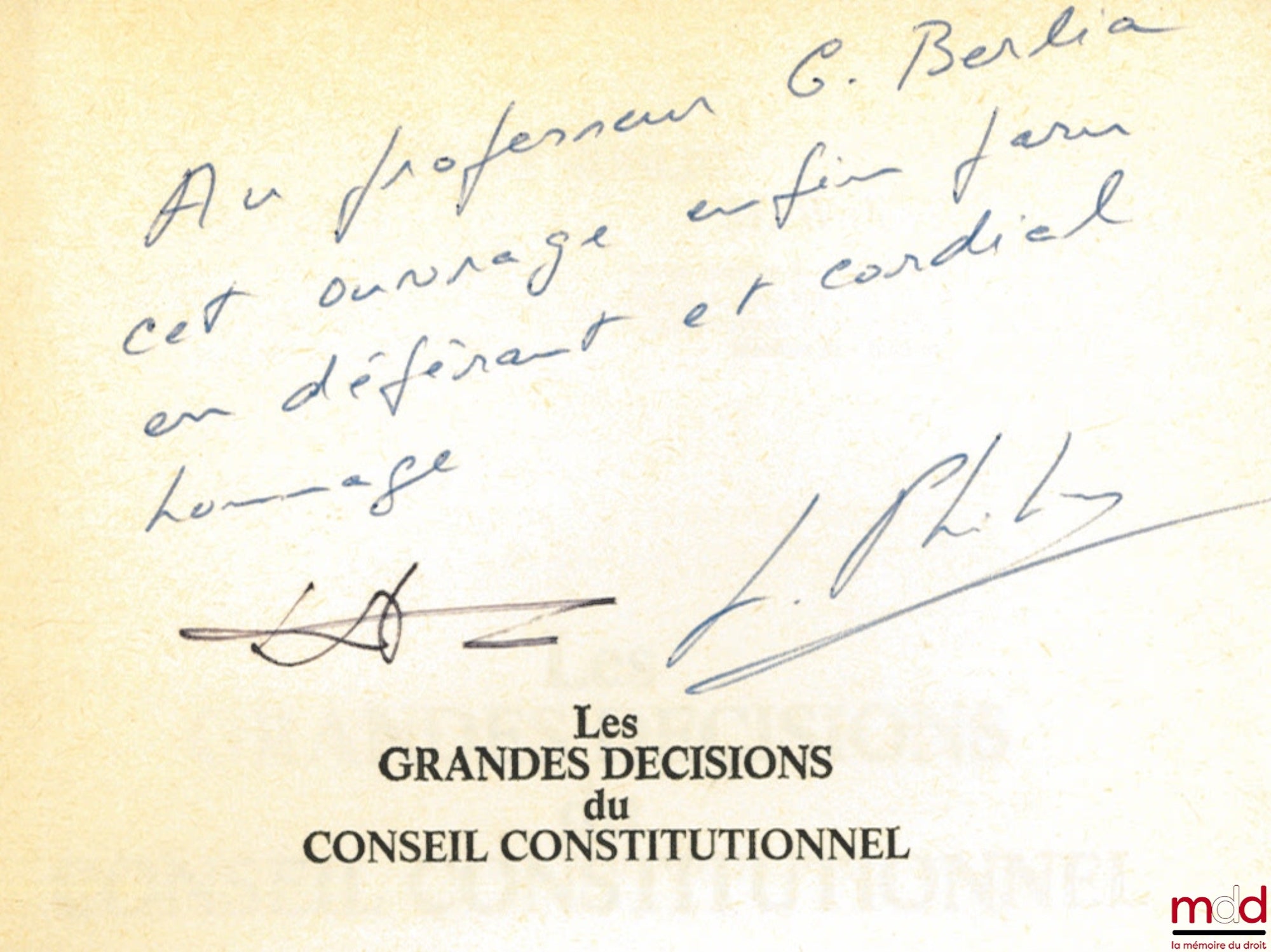 FAVOREU (Louis) et PHILIP (Loïc) – LES GRANDES DÉCISIONS DU CONSEIL CONSTITUTIONNEL, coll. Droit Public