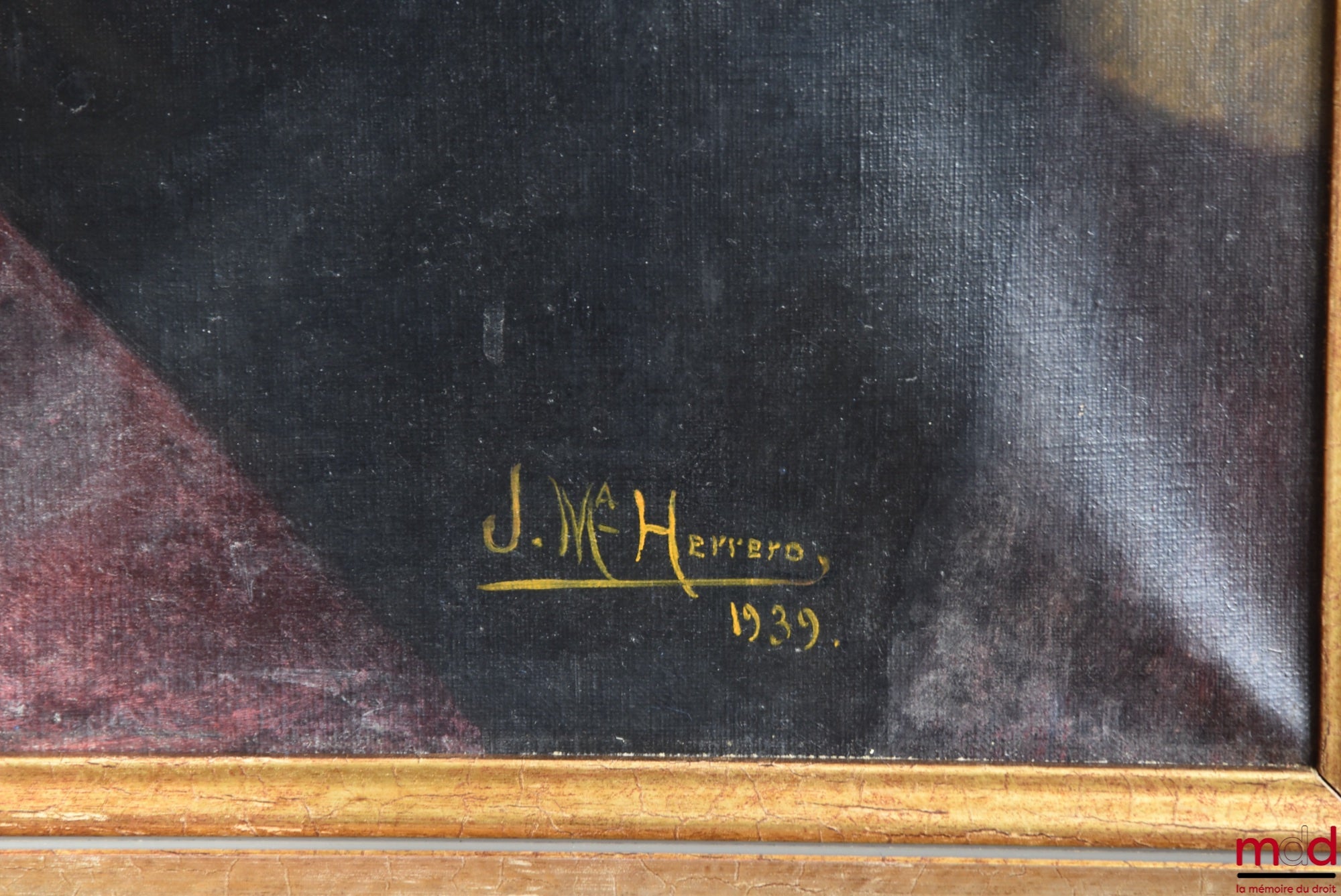 [JÈZE (Gaston)], HERRERO (J.-MA) – Oil on canvas portrait of Gaston JÈZE