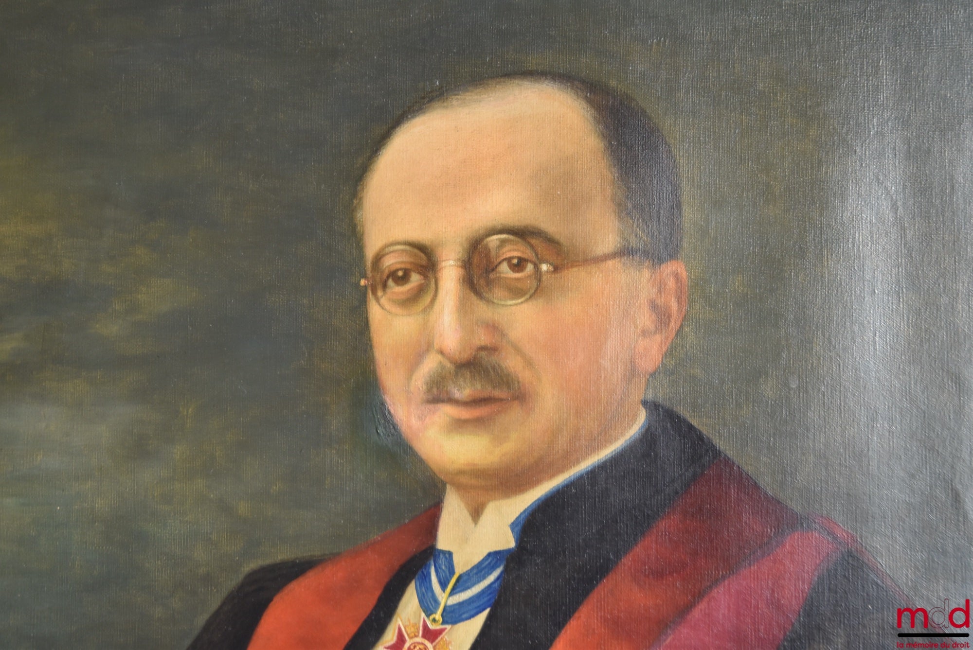 [JÈZE (Gaston)], HERRERO (J.-MA) – Oil on canvas portrait of Gaston JÈZE