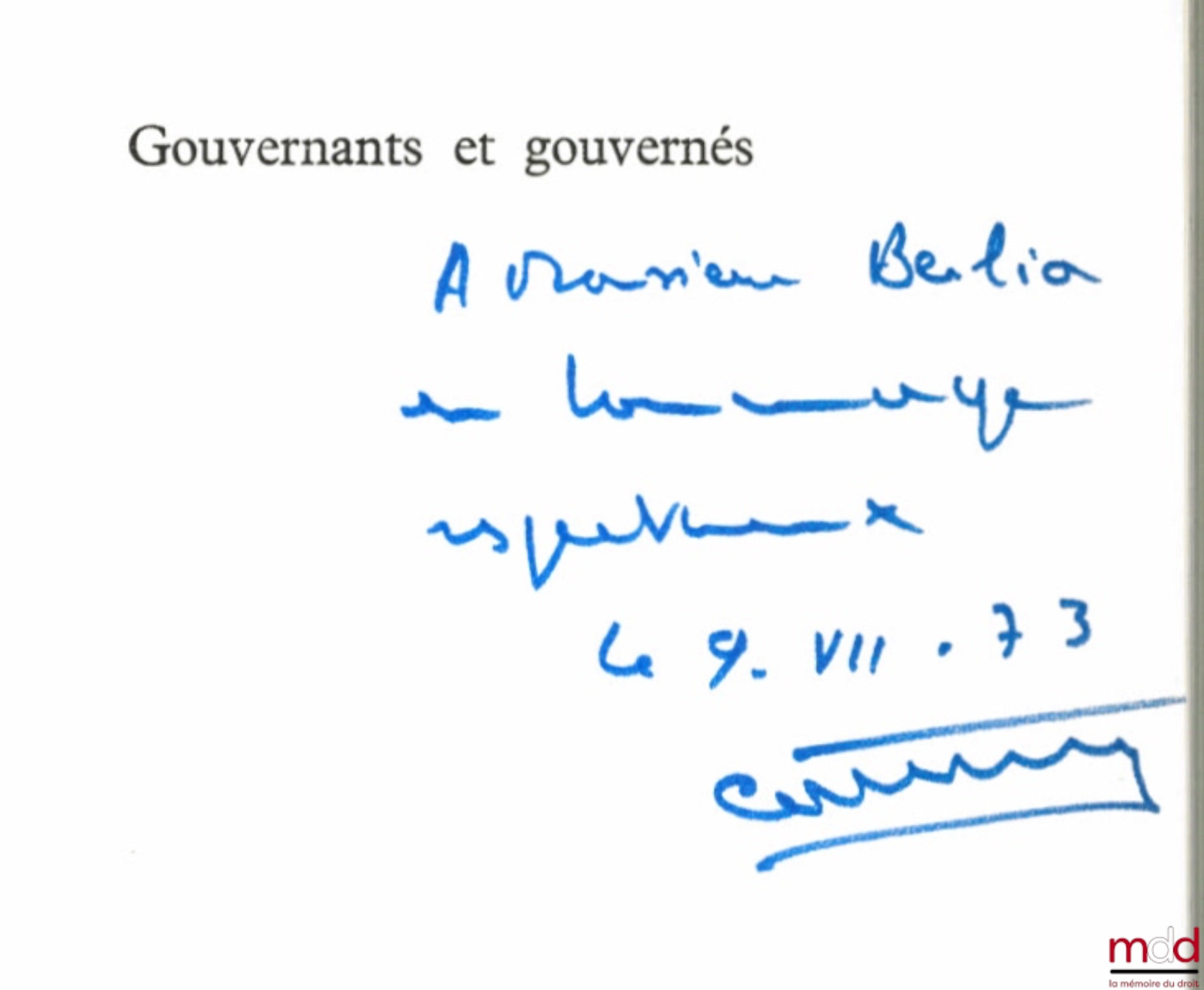 COTTERET (Jean-Marie) – GOUVERNANTS ET GOUVERNÉS, Coll. SUP