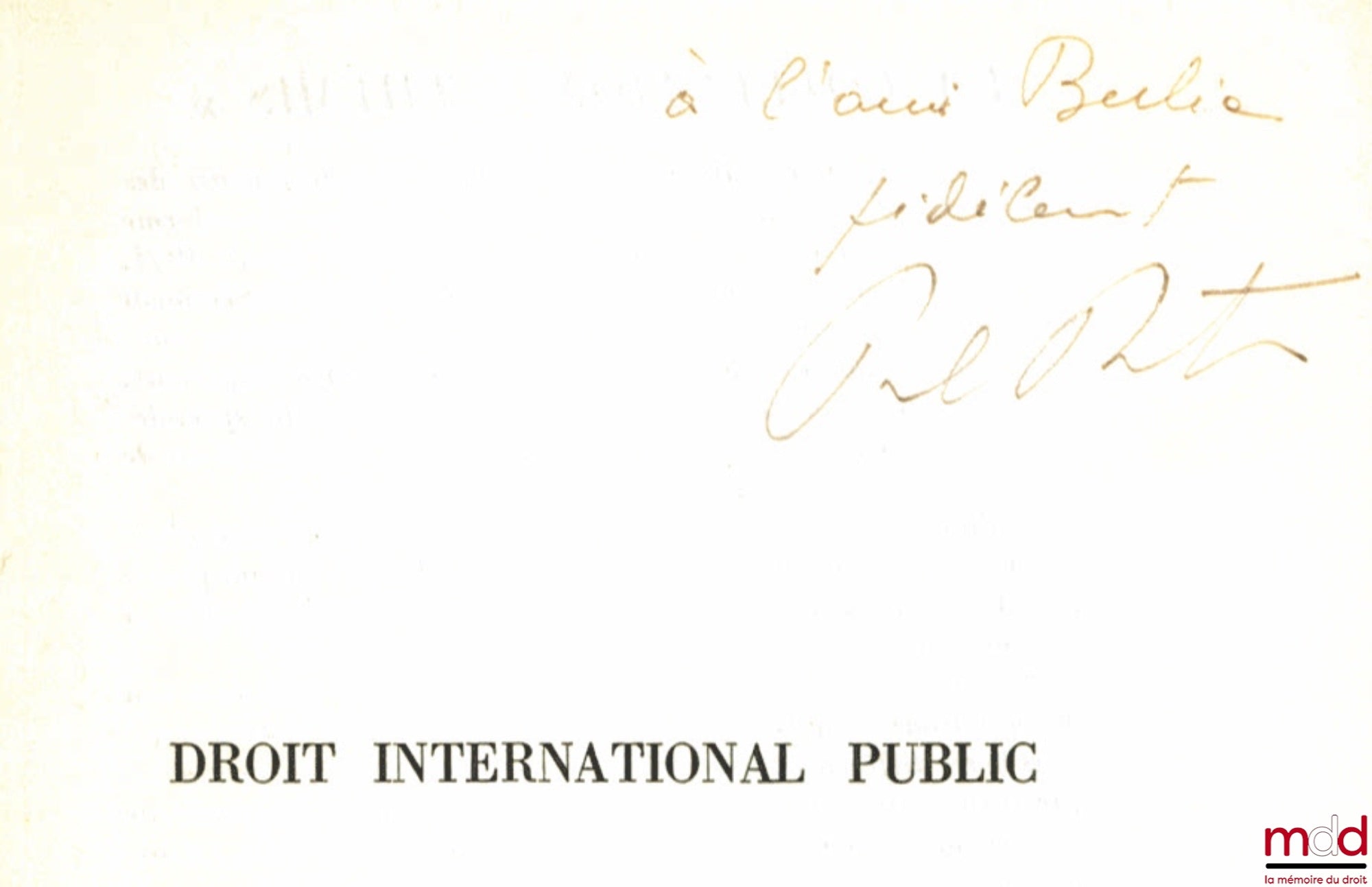 REUTER (Paul) – DROIT INTERNATIONAL PUBLIC, coll. Thémis, série Manuels juridiques, économiques et politiques