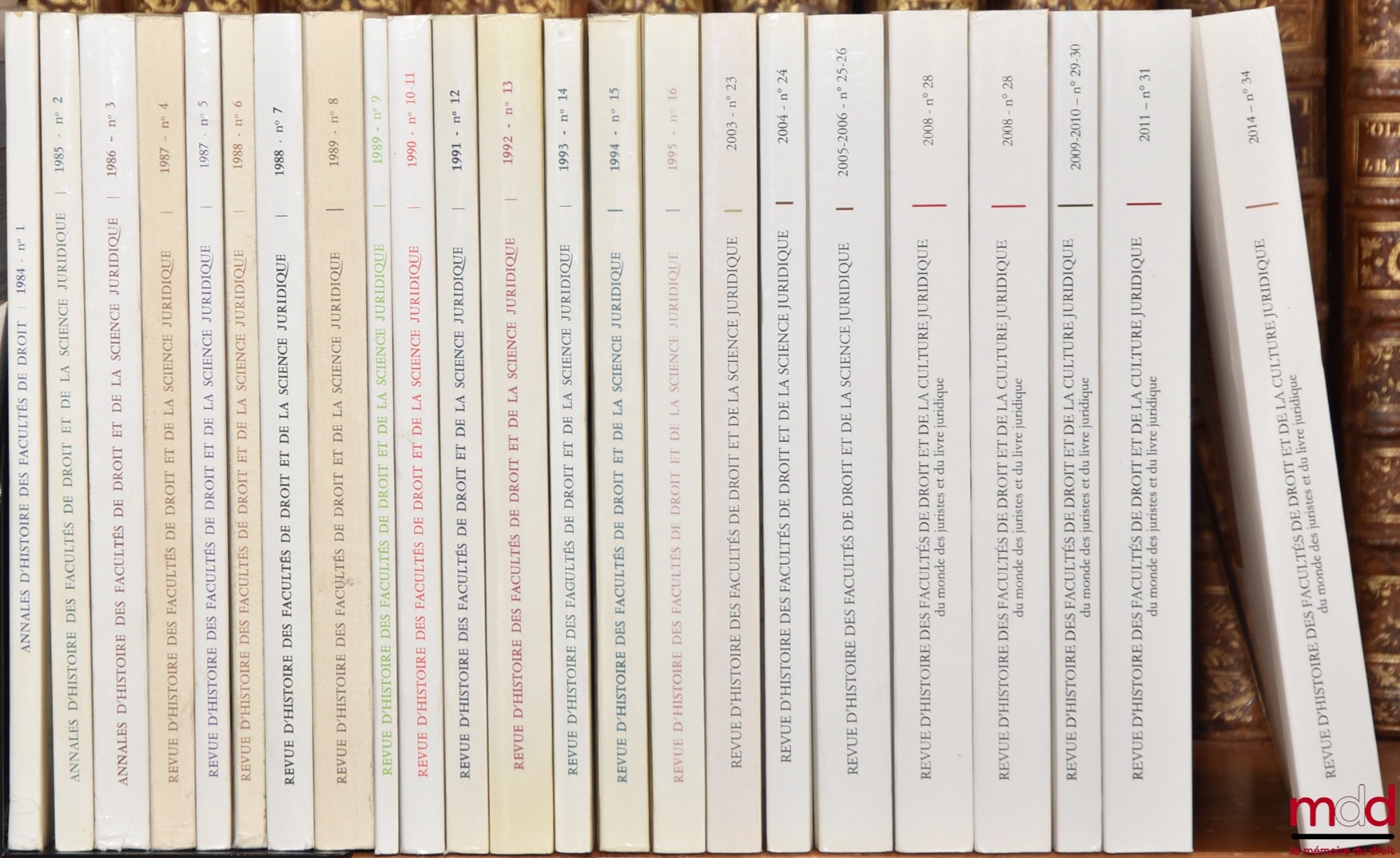 [RHFDSJ] – REVUE D’HISTOIRE DES FACULTÉS DE DROIT ET DE LA SCIENCE JURIDIQUE : – n° 3 de 1984 (ANNALES) au n° 10-11 de 1990 ; – n°  23 de 2003 ; – n° 28, 29-30 et 31 de 2003 à 2010 ; – n° 31 de 2011 ; – n° 34 de 2014