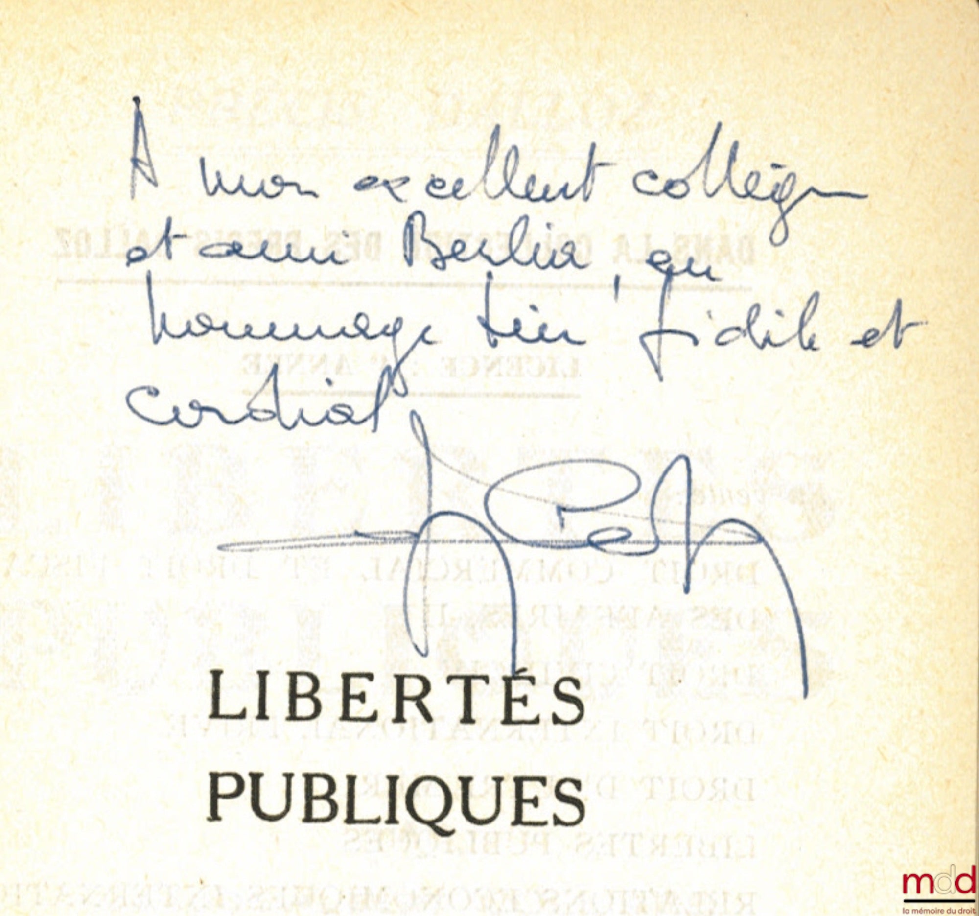 COLLIARD (Claude-Albert) – LIBERTÉS PUBLIQUES, coll. Précis Dalloz