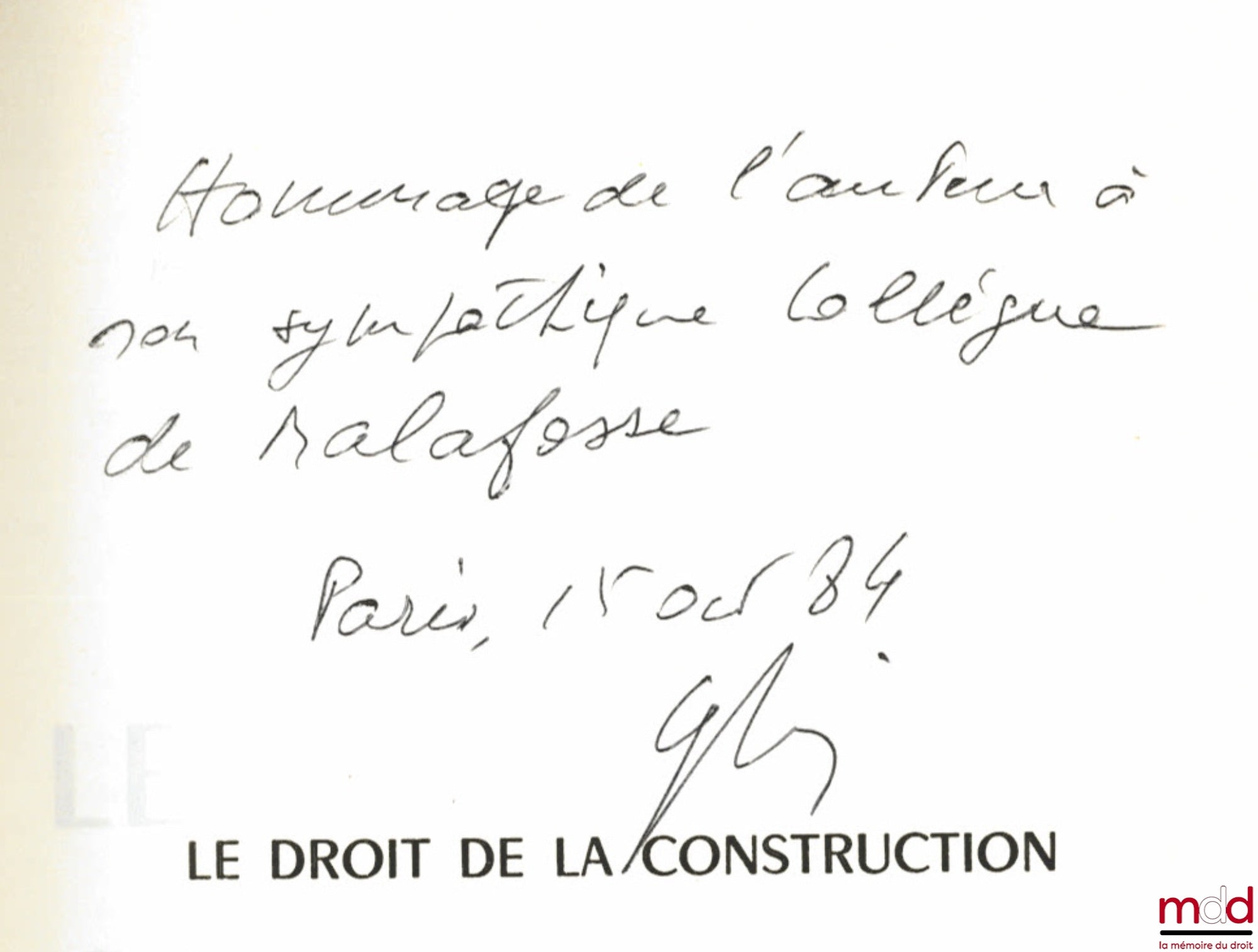 LIET-VEAUX (Georges) – LE DROIT DE LA CONSTRUCTION, 8ème éd.
