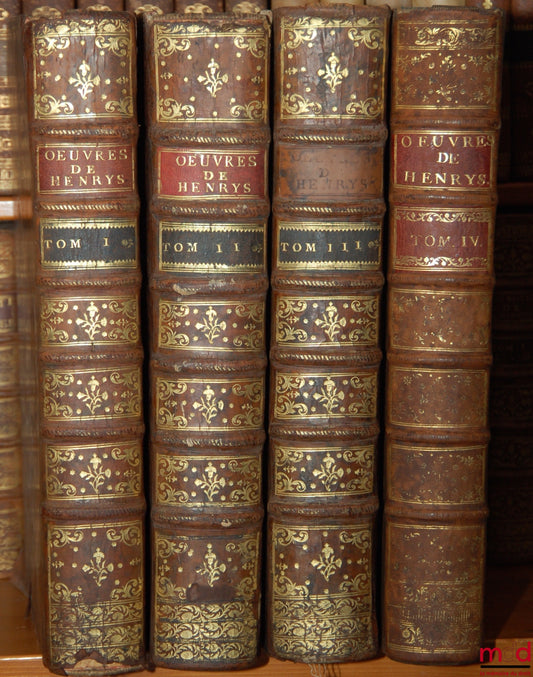 HENRYS (Claude), BRETONNIER – ŒUVRES DE M. CLAUDE HENRYS, CONSEILLER DU ROI ET SON PREMIER AVOCAT AU BAILLIAGE & SIÈGE PRÉSIDIAL DE FOREZ, contenant : SON RECUEIL D’ARRÊTS, VINGT-DEUX QUESTIONS POSTHUMES TIRÉES DES ÉCRITS DE L’AUTEUR TROUVÉS APRÈS SON DÉC