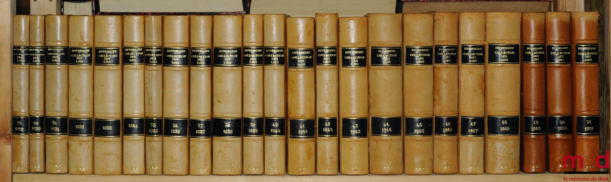 [DUVERGIER (Jean-Baptiste)] – COLLECTION COMPLÈTE DES LOIS, Décrets, Ordonnances, Réglements, AVIS DU CONSEIL-D’ÉTAT, publié sur les éditions officielles du Louvre ; de l’Imprimerie nationale, par Baudouin ; et du Bulletin des Lois ; (De 1788 à 1830 inclu