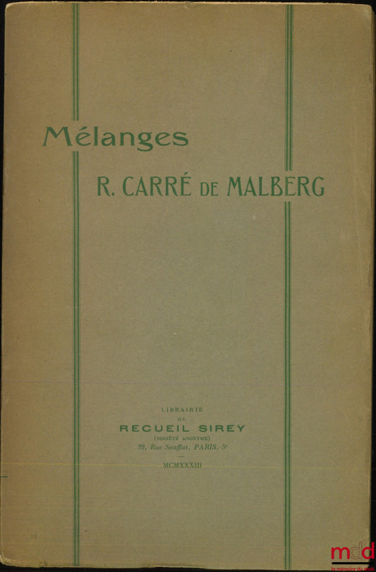 [Malberg Square Mixtures] – R. CARRÉ DE MALBERG MIXTURES